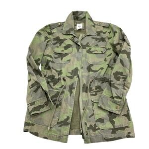 Billa Bong Jacket Womens Medium Green Camo Zip Army Anarok Military Cotton VTG